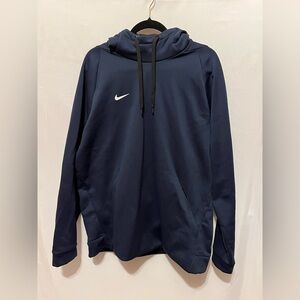 Nike Mens XL Navy Blue Dri-FIT Pullover Training Hoodie Gym Sweatshirt Swoosh